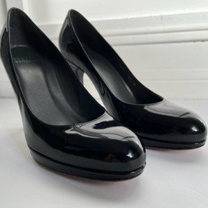 Stuart Weitzman Patent Leather round-toed stiletto pumps with platform